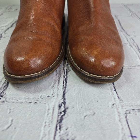 Madewell Sidney brown tall leather low heel equestrian riding boots - Picture 9 of 11